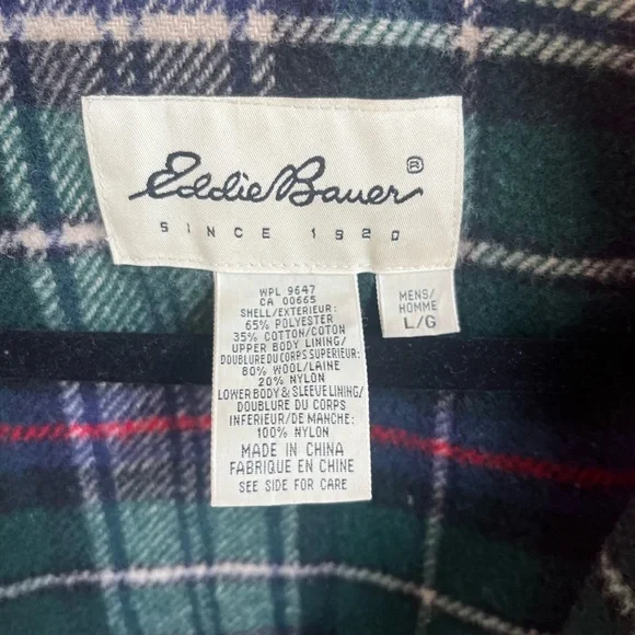 Vintage Eddie Bauer Red Parka with Green Wool Lined Plaid - Picture 4 of 4
